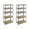 Garage Shelves | Double Unit | Grey | 180x90x30cm