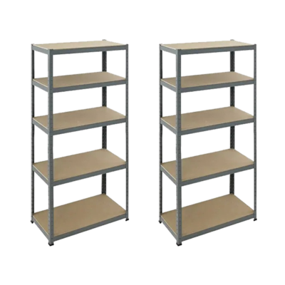 Garage Shelves | Double Unit | Grey | 180x90x30cm