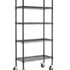 Wire Shelves | Standing Shelf Unit With Castors | Black | 153.7×76.2×35.6cm